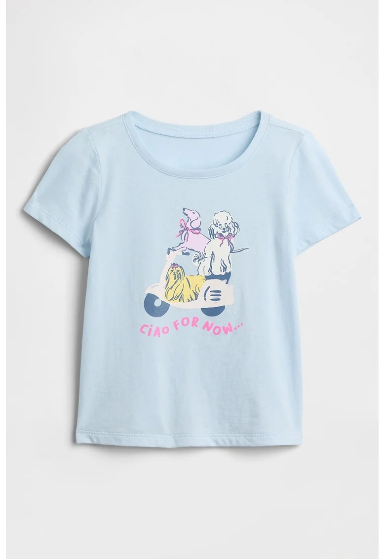 Tricou din bumbac cu imprimeu, Roz/Albastru deschis