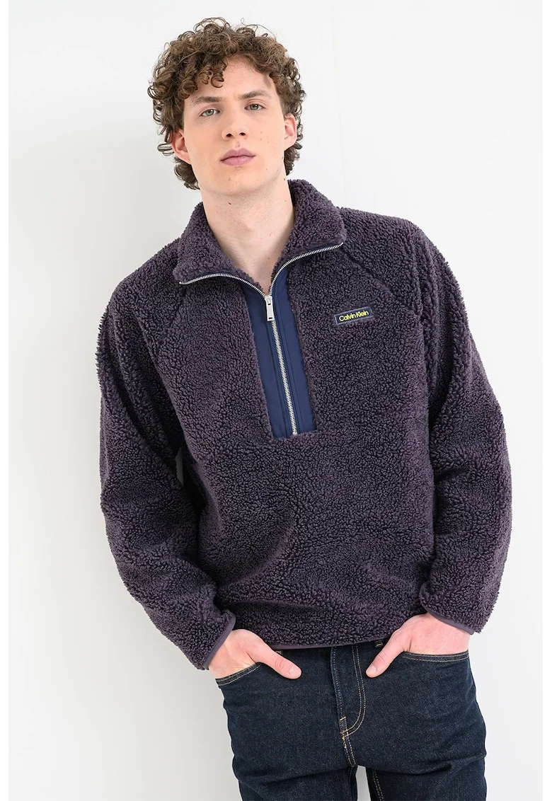 Bluza de trening cu fenta cu fermoar, Violet