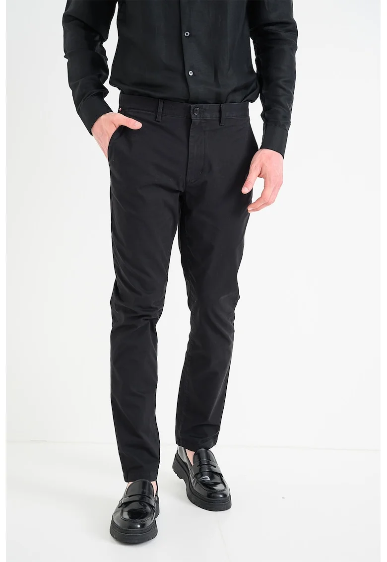 Pantaloni chino drepti Denton, Negru