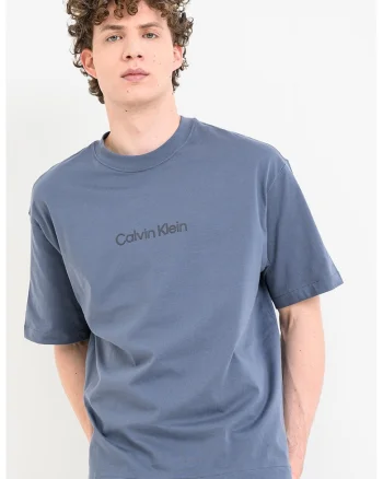 Tricou relaxed fit cu imprimeu logo Standard, Albastru prafuit