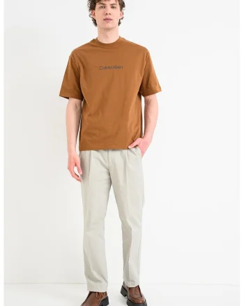 Tricou relaxed fit cu imprimeu logo Standard, Maro