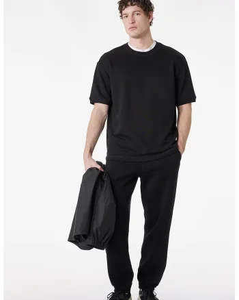 Tricou uni cu maneci cazute, Negru