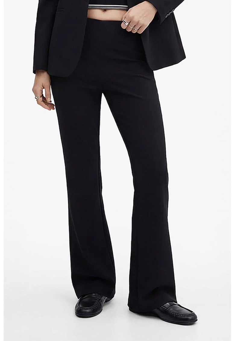 Colanti slim fit evazati Scuba, Negru