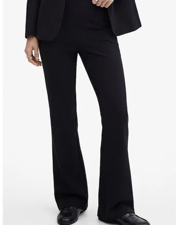Colanti slim fit evazati Scuba, Negru