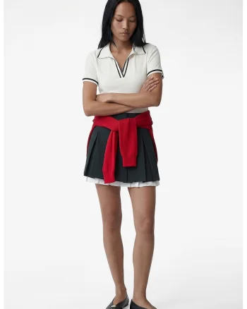 Tricou polo cu detalii contrastante, Alb