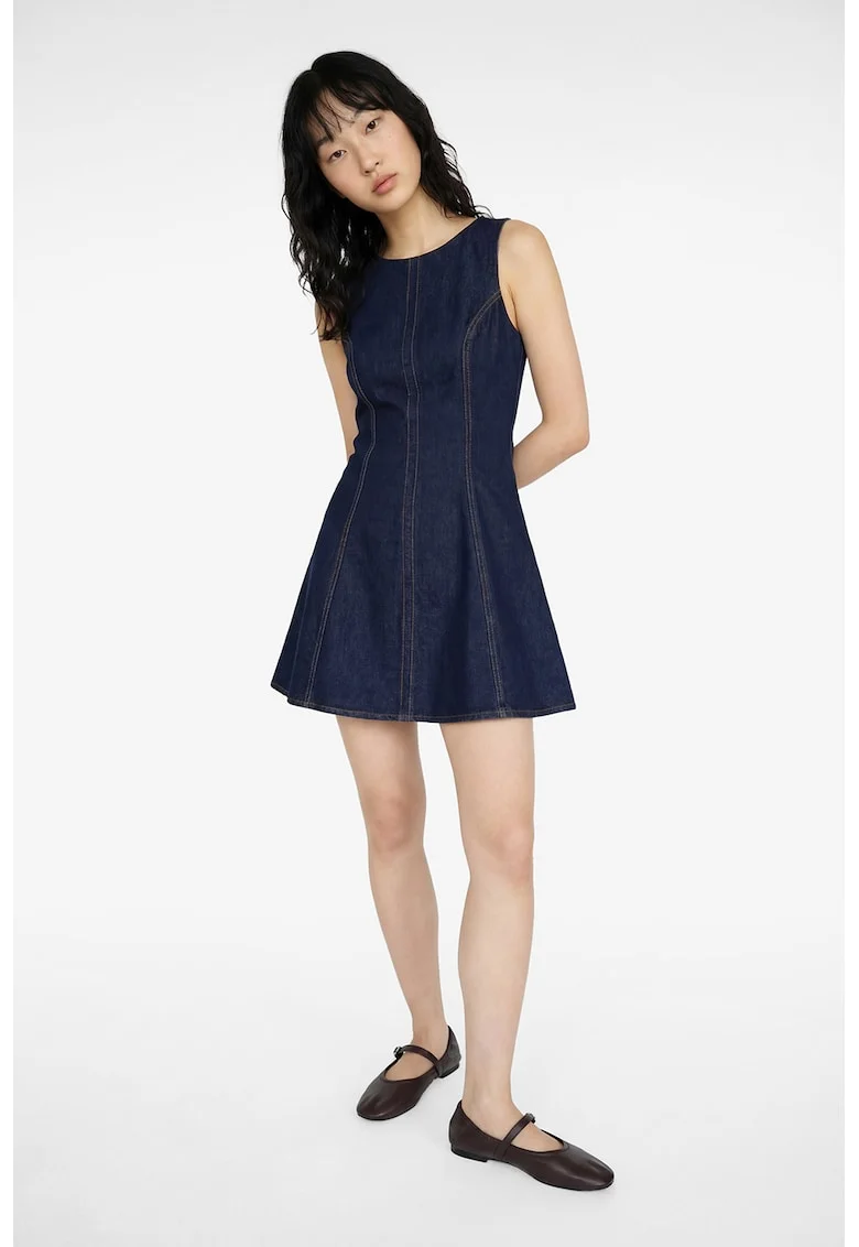 Rochie mini din denim, Bleumarin