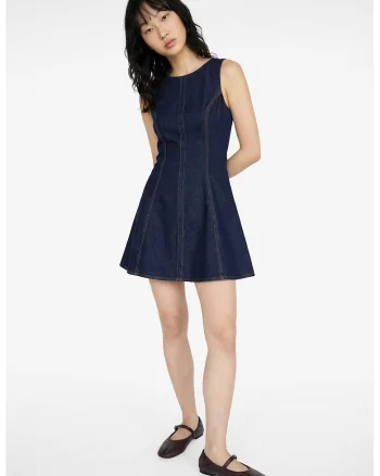 Rochie mini din denim, Bleumarin