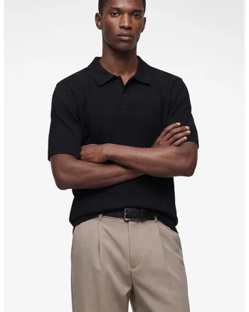 Tricou regular fit polo, Negru