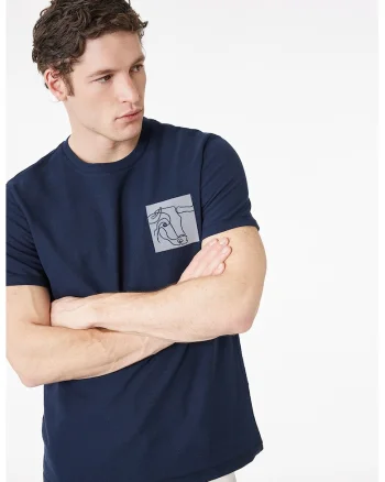 Tricou de bumbac, Albastru indigo