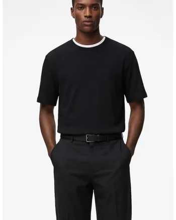 Tricou regular fit cu aspect texturat, Negru