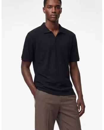 Tricou regular fit cu guler ascutit, Albastru ultramarin
