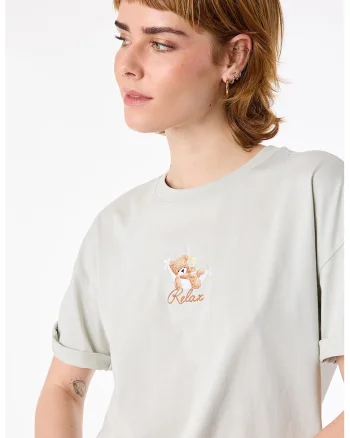Tricou cu maneci caazute, Gri deschis