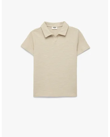 Tricou polo uni, Bej deschis melange