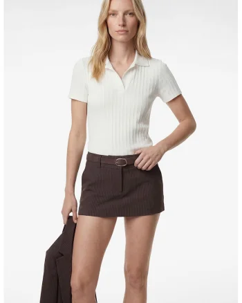 Tricou polo slim fit, Alb