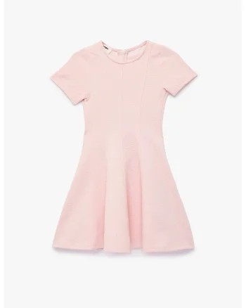 Rochie evazata cu maneci scurte, Roz deschis