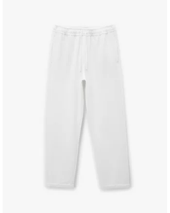 Pantaloni texturati de trening cu buzunare laterale, Alb