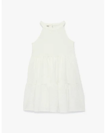 Rochie stratificata fara maneci, Alb murdar