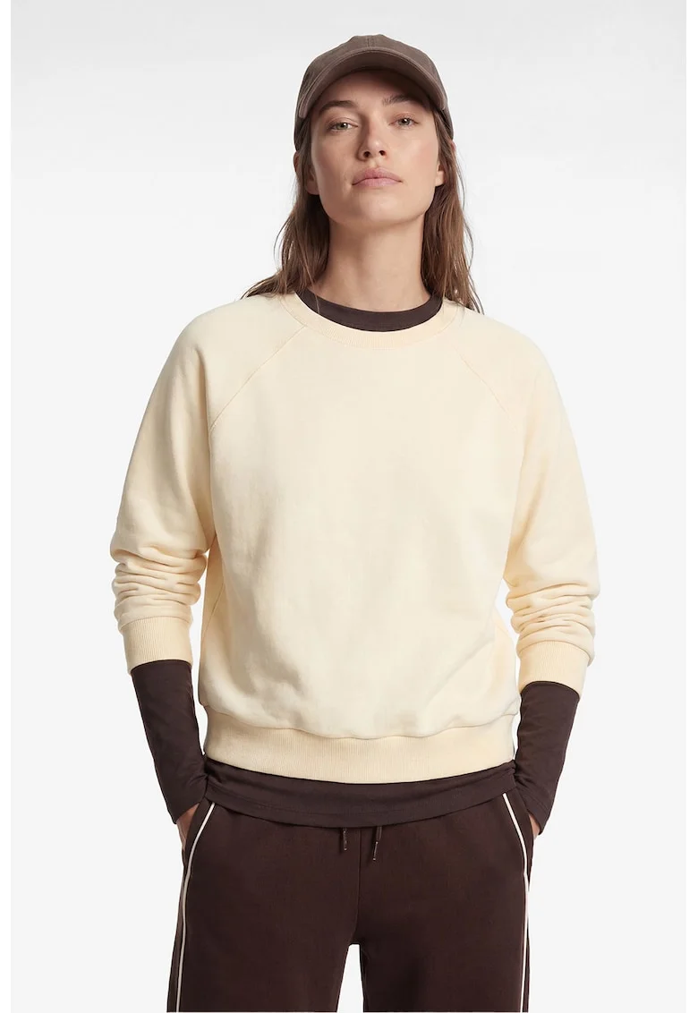 Bluza de trening lejera cu maneci raglan, Galben pal