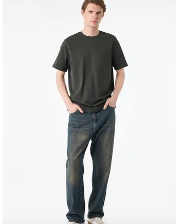 Tricou cu decolteu la baza gatului, Verde padure