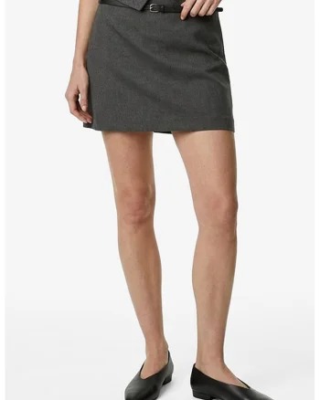 Fusta mini cu pantaloni scurti pe interior, Gri inchis