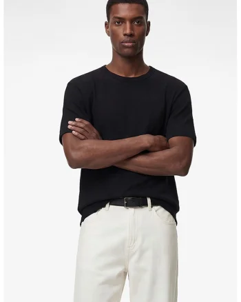 Tricou uni cu decolteu la baza gatului, Negru