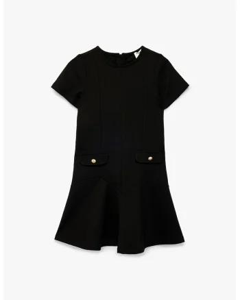 Rochie cu clape decorative, Negru