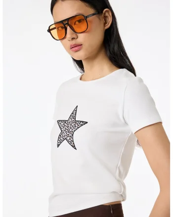 Tricou slim fit, Maro/Alb murdar