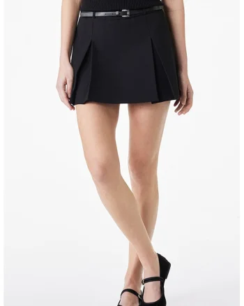 Fusta evazata mini, Negru