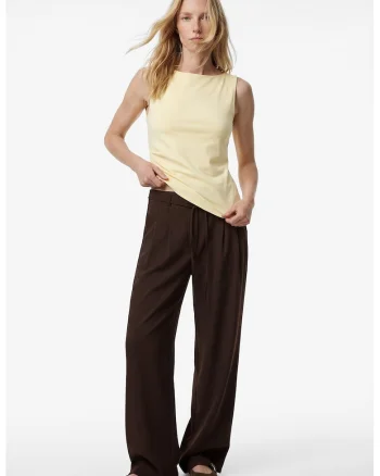 Pantaloni palazzo cu cordon, Maro inchis