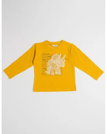 Bluza cu imprimeu grafic, Maro deschis