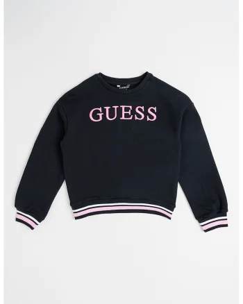 Bluza de trening cu logo brodat, Alb/Negru/Roz