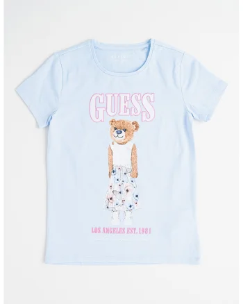 Tricou din amestec de bumbac cu logo si imprimeu grafic, Maro/Roz/Albastru deschis