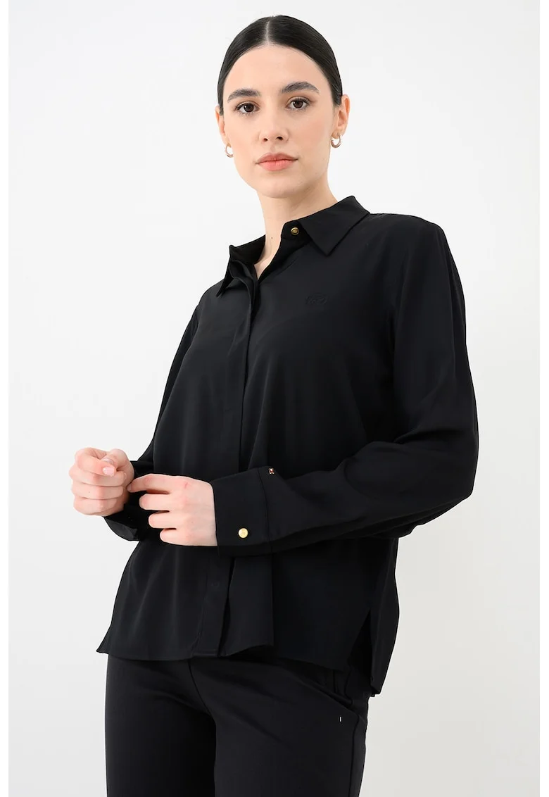 Camasa vaporoasa cu maneci lungi, Negru