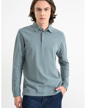 Bluza polo regular fit din bumbac pique, Albastru prafuit