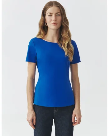 Bluza cu decolteu barcuta Mikaja, Albastru royal