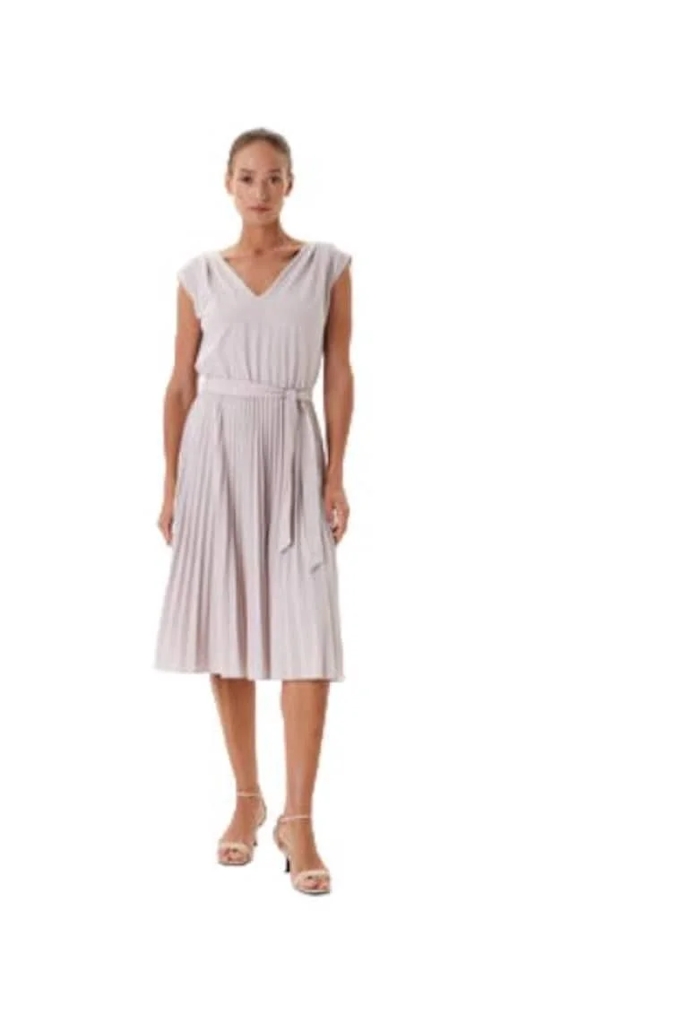 Rochie cocktail,  material sintetic, gri,