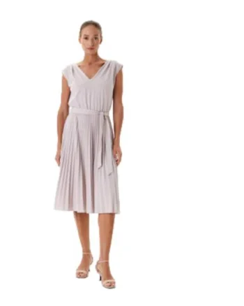 Rochie cocktail,  material sintetic, gri,