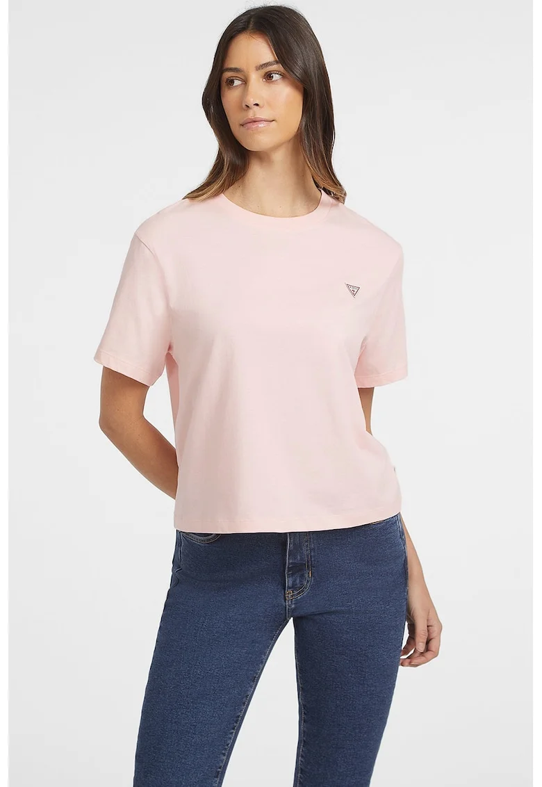 Tricou lejer din bumbac, Roz pal