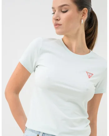 Tricou slim fit cu logo, Mint