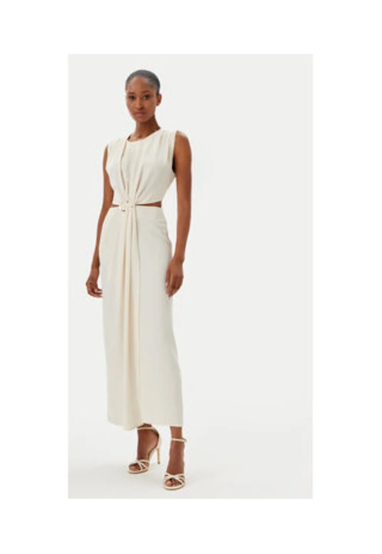 Rochie de seara,  bej, material sintetic,