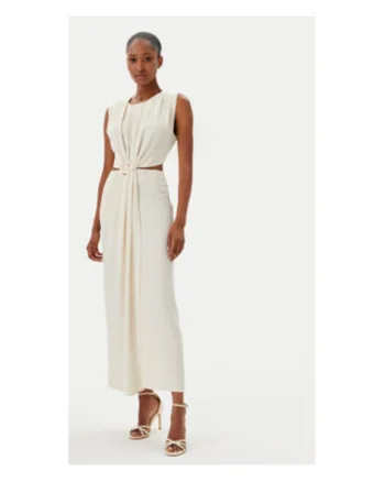 Rochie de seara,  bej, material sintetic,