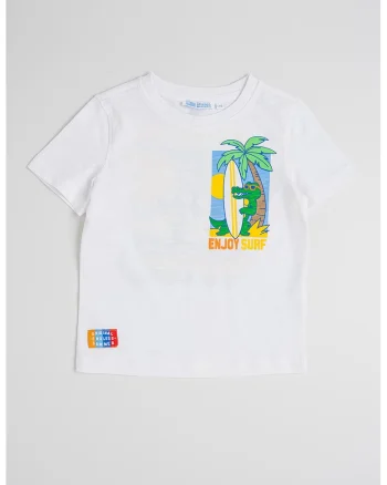 Tricou de bumbac cu imprimeu, Galben/Alb optic/Albastru