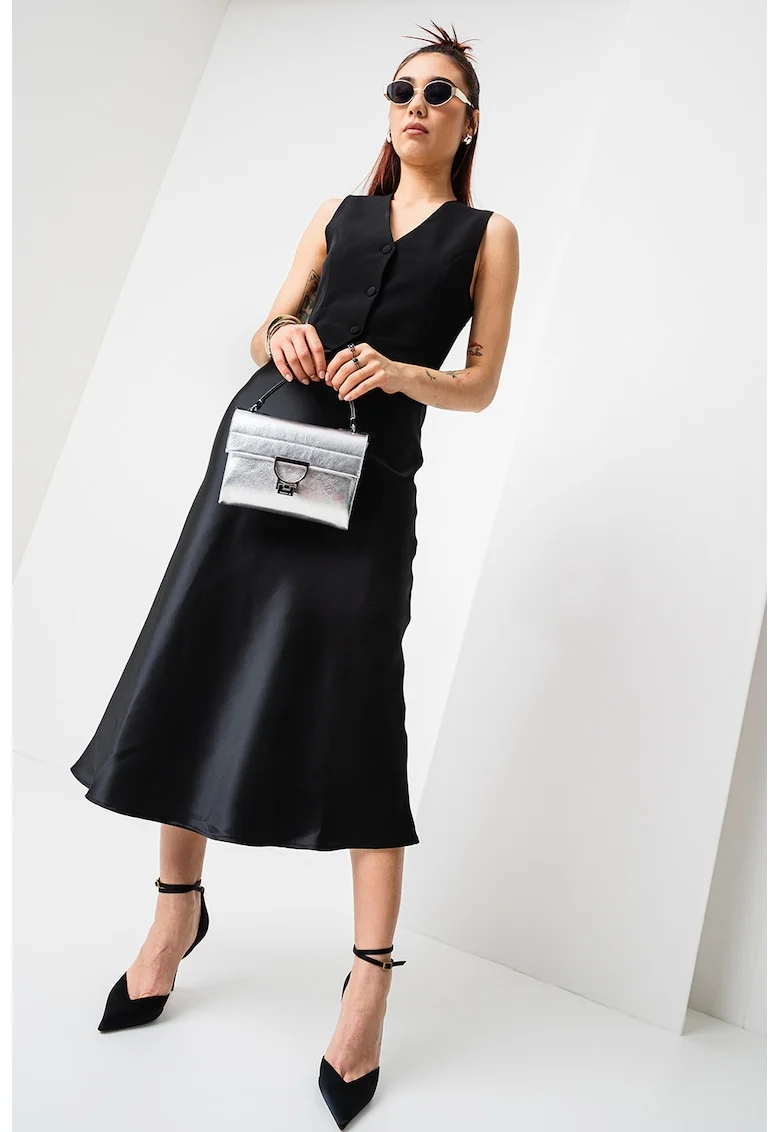 Rochie combi maxi, Negru