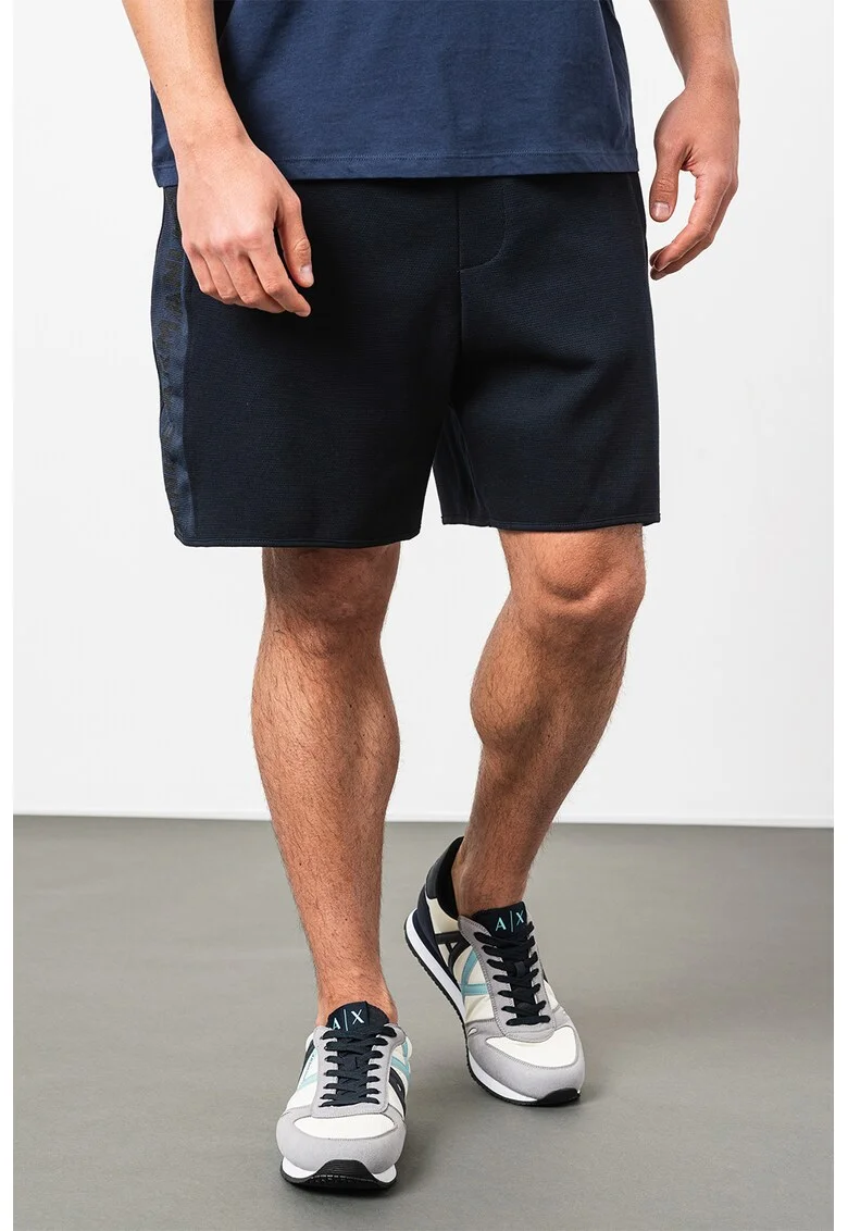 Pantaloni scurti din amestec de bumbac cu buzunare laterale, Albastru ultramarin