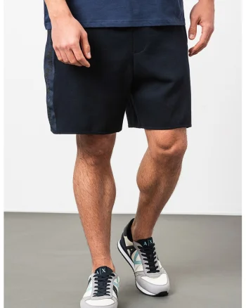 Pantaloni scurti din amestec de bumbac cu buzunare laterale, Albastru ultramarin