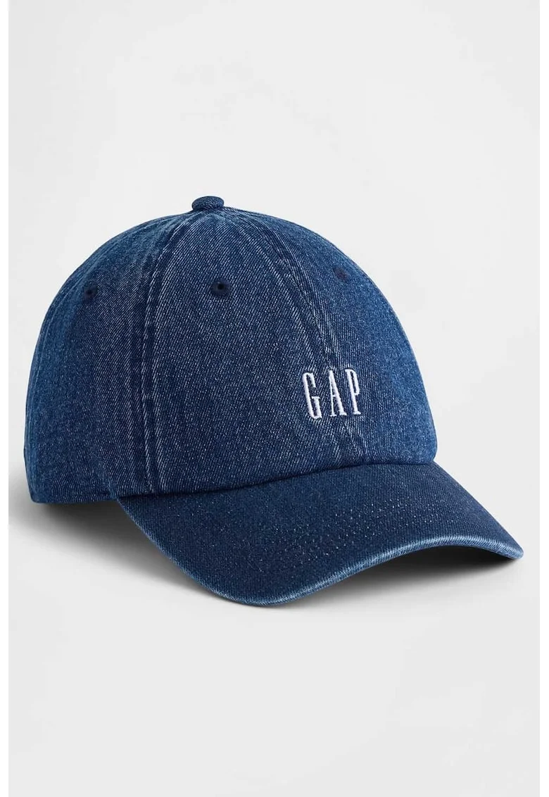 Sapca baseball de denim cu logo, Bleumarin