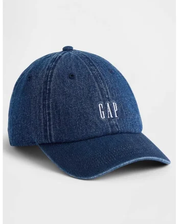 Sapca baseball de denim cu logo, Bleumarin