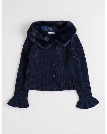Pulover regular fit cu nasturi, Bleumarin