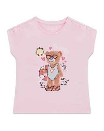 Tricou cu imprimeu grafic, Roz deschis