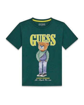 Tricou de bumbac cu model grafic, Verde englez